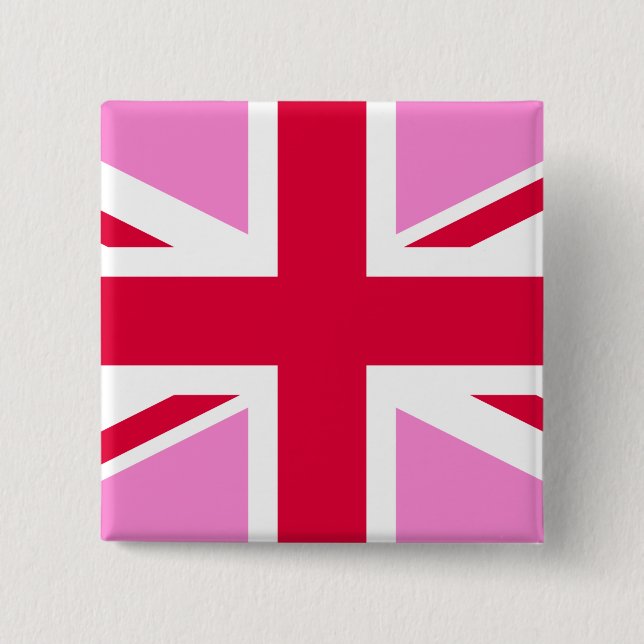 British Gay Pride Flag 2 Inch Square Button (Front)