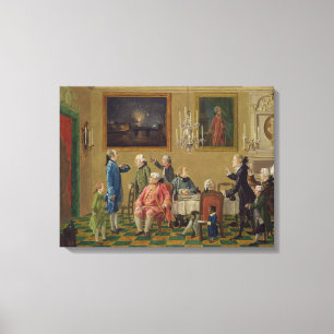 British gentlemen at Sir Horace Mann's home in Flo Canvas Print