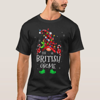 British Gnome Buffalo Plaid Matching Family Christ T-Shirt