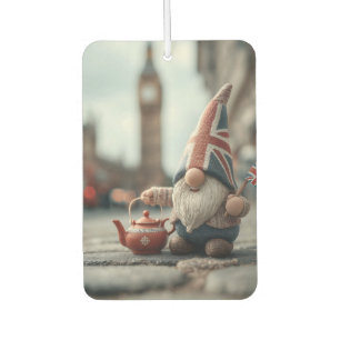 British Gnome with Union Jack Hat and Teapot  Air Freshener
