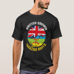 British Grown Amazigh Roots Vintage Flags for Men  T-Shirt