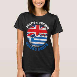 British Grown Greeks Roots Vintage Flags for Men W T-Shirt
