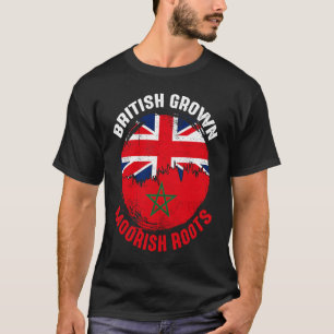 British Grown Moorish Roots Vintage Flags for Men T-Shirt