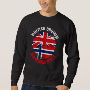 British Grown Norwegian Roots Vintage Flags for Me Sweatshirt