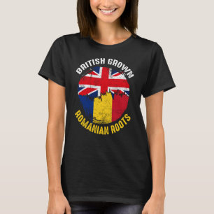 British Grown Romanian Roots Vintage Flags for Men T-Shirt