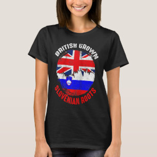 British Grown Slovenian Roots Vintage Flags for Me T-Shirt