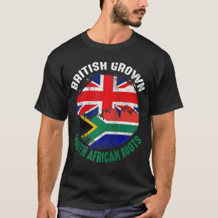British Grown South African Roots Vintage Flags Ra T-Shirt