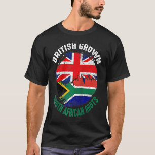 British Grown South African Roots Vintage Flags Ra T-Shirt