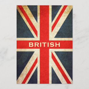 British Grunge Union Jack Invitation (Vertical)
