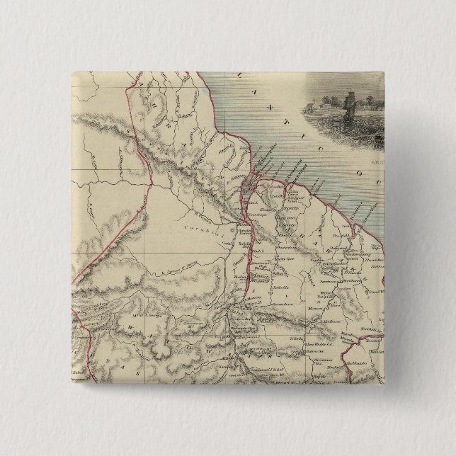 British Guayana 2 Inch Square Button (Front)
