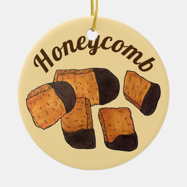 British Honeycomb Sponge Toffee Candy UK Sweets Ceramic Ornament (Front)