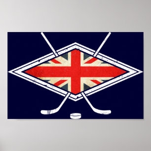 British Ice Hockey Flag Poster
