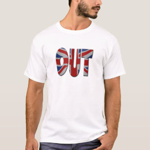 British In/Out EU referendum. OUT with Union Jack T-Shirt