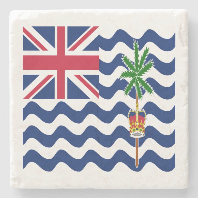 British Indian Ocean Territory Flag Stone Coaster (Front)