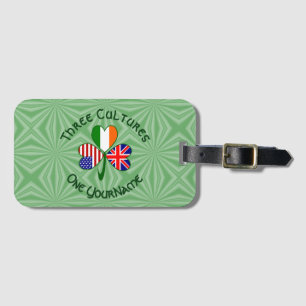British Irish American Shamrock Flag Personalized  Luggage Tag
