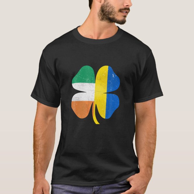 British Irish Shamrock Ukraine Ireland St. Patrick T-Shirt (Front)