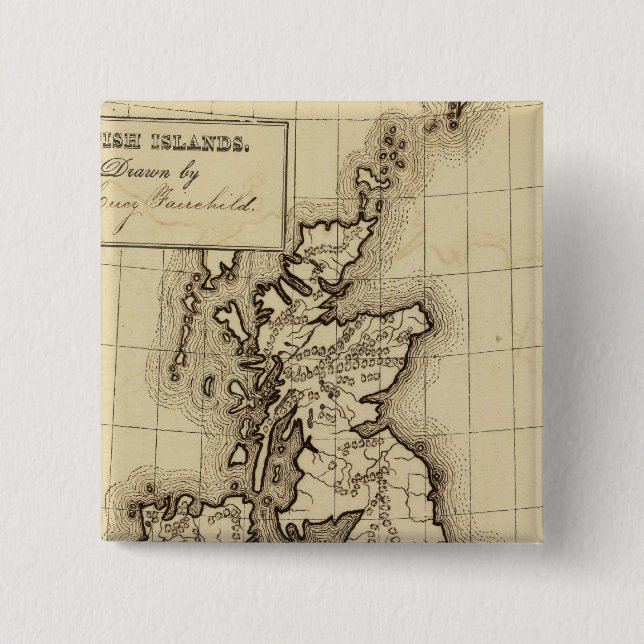 British Islands 2 Inch Square Button (Front)