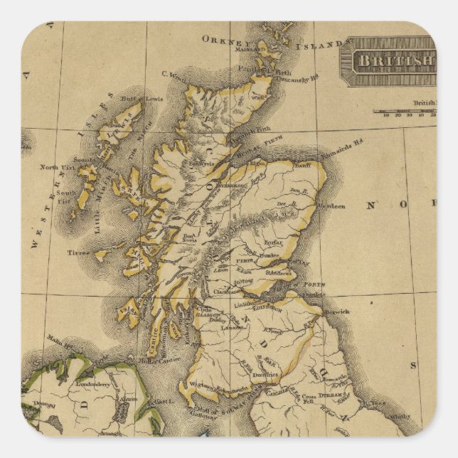 British Islands 2 Square Sticker (Front)