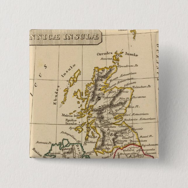 British Isles 3 2 Inch Square Button (Front)