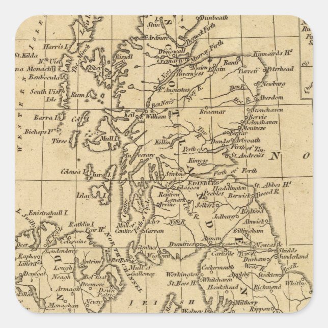 British Isles 5 Square Sticker (Front)