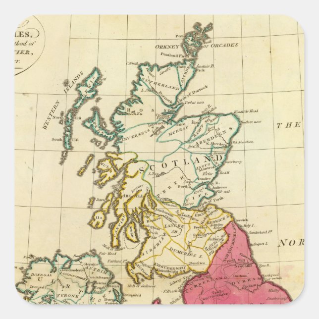 British Isles 6 Square Sticker (Front)