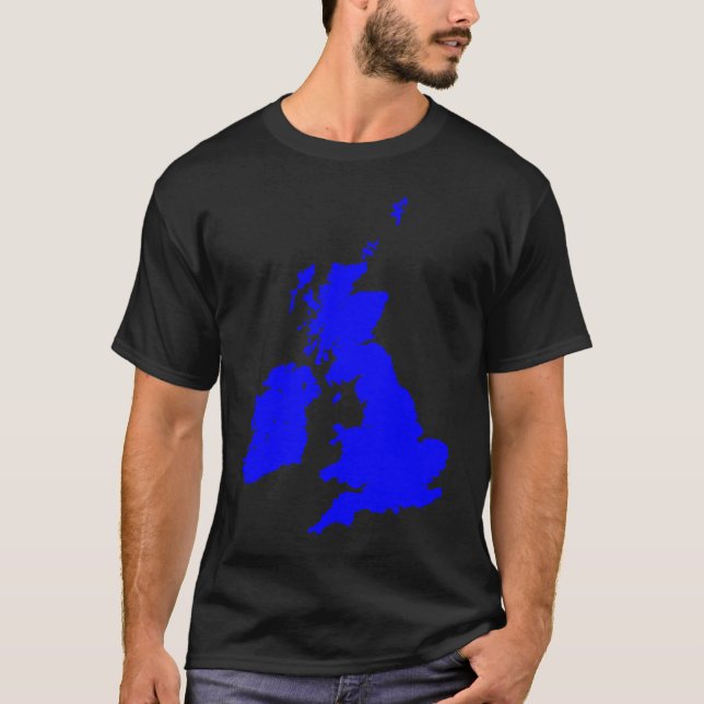 British Isles in Blue T-Shirt (Front)