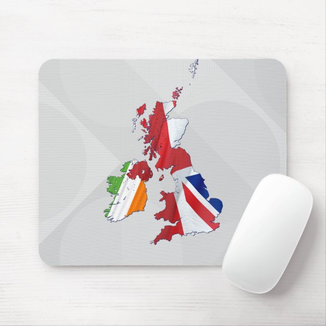 BRITISH ISLES MAP AND FLAGS MOUSE PAD (With Mouse)