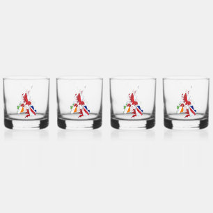 BRITISH ISLES MAP AND FLAGS WHISKEY GLASS