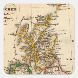 British Isles Map Square Sticker