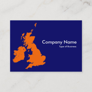 British Isles - Orange and Dark Blue Business Card