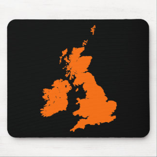 British Isles - Orange on Black Mouse Pad