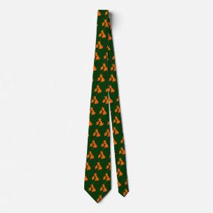 British Isles - Orange on Dark Green (003300) Tie