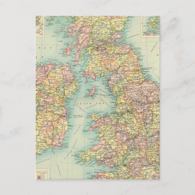 British Isles political map Postcard (Front)