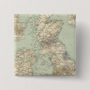 British Isles railways 2 Inch Square Button
