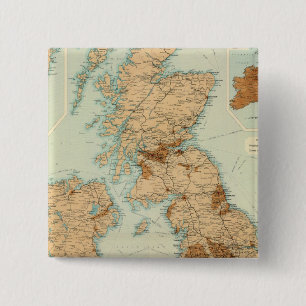 British Isles railways & industrial map 2 Inch Square Button