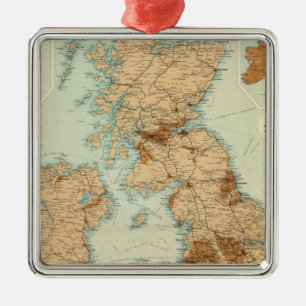 British Isles railways & industrial map Metal Ornament