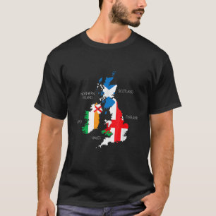 British Isles Sea Ireland Scotland Wales England M T-Shirt