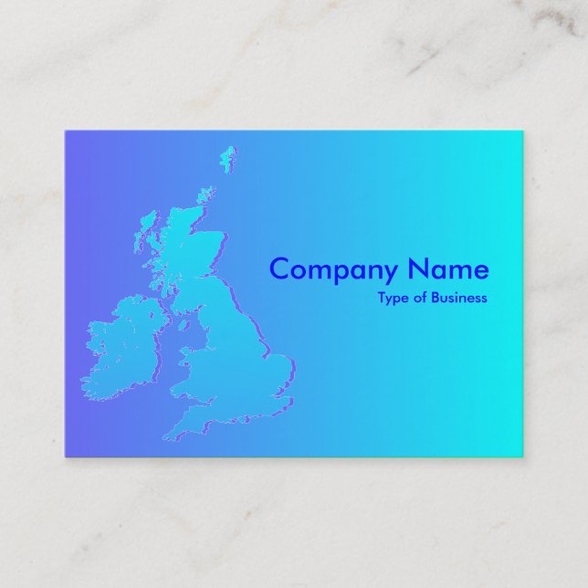 British Isles Shaded Blue to Cyan Business Card (Front)
