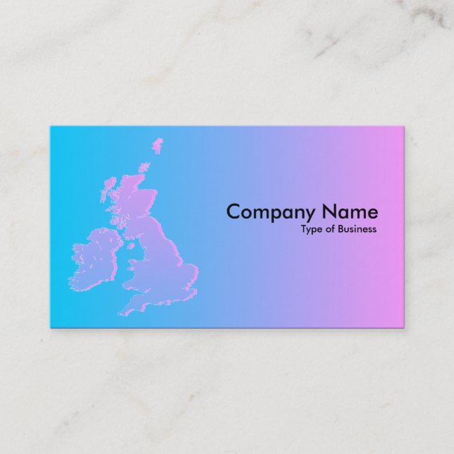 British Isles Shaded Blue To Pink Business Card (Front)