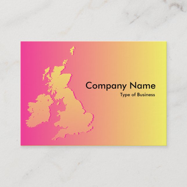 British Isles Shaded Crimson and Yellow Business Card (Front)