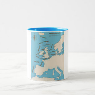 British Isles Shipping Forecast in colour Two-Tone Coffee Mug