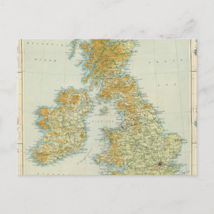 British Isles vegetation & climate map Postcard