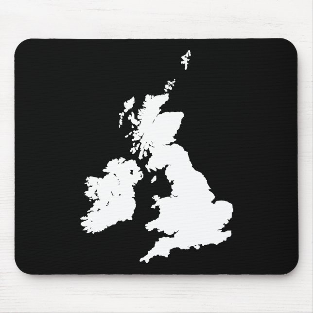 British Isles - White on Black Mouse Pad (Front)