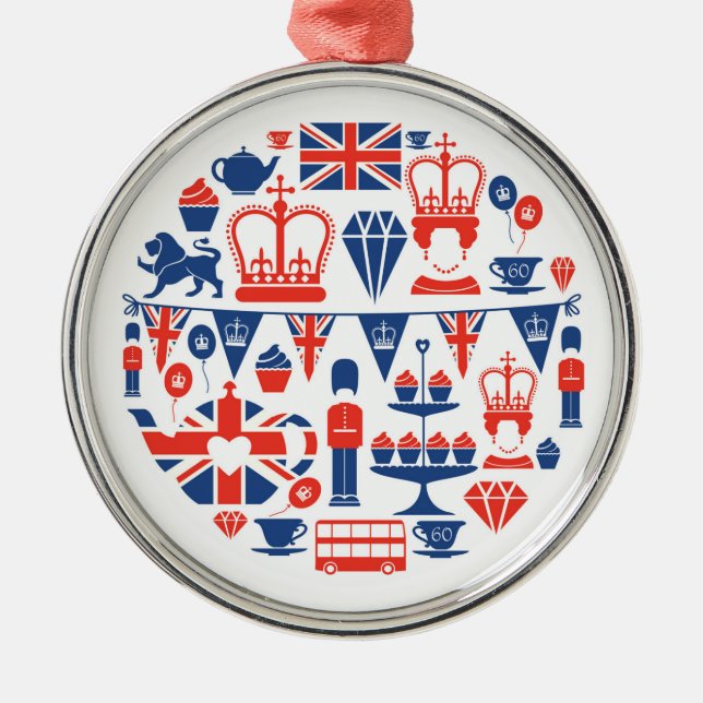 British Jubilee Icons Metal Ornament (Front)