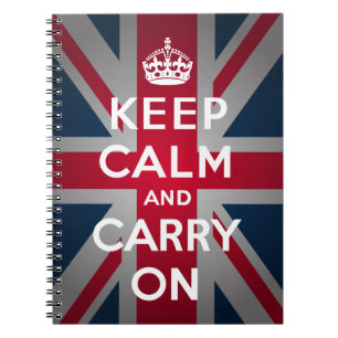 British Keep Calm Carry British Spiral Carnet