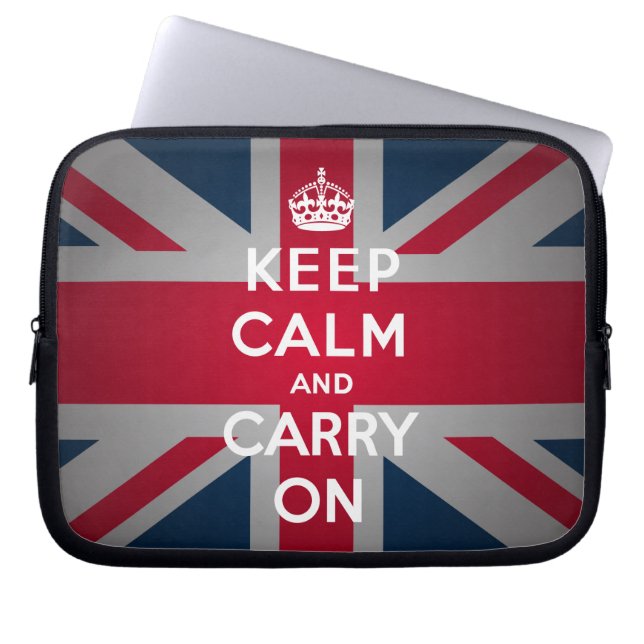 British Keep Calm Carry Laptop Protective Case (Front)