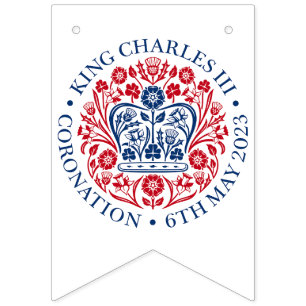 British King III Charles Memorabilia Coronation Bunting Flags