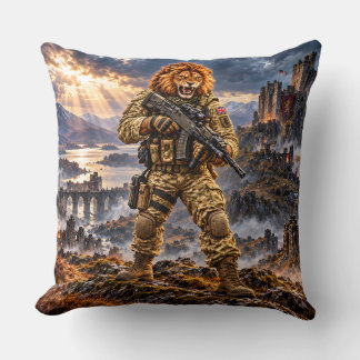 British Lion Tactical Warrior Throw Pillow