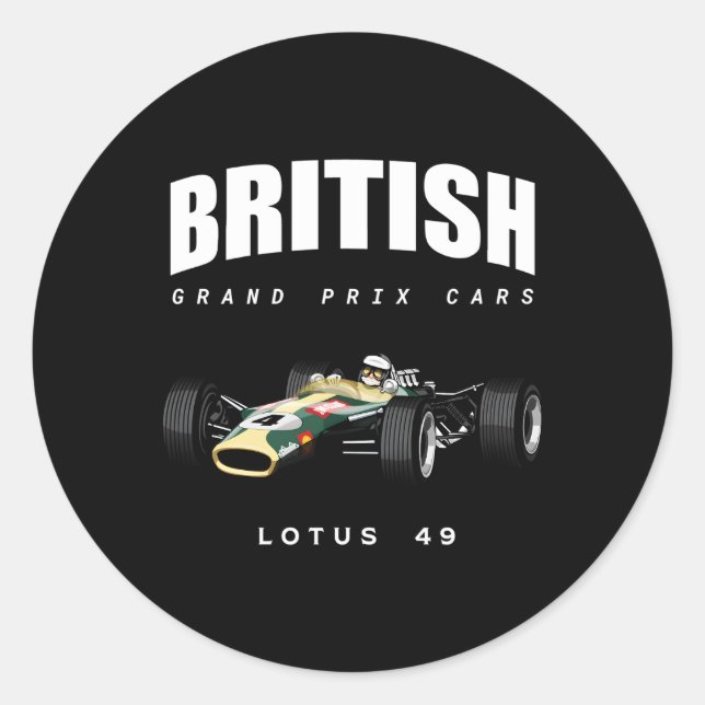 British Lotus 49 Grand Prix Car Classic Round Sticker (Front)