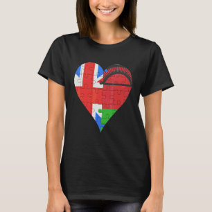 British Malawian Flag Heart T-Shirt